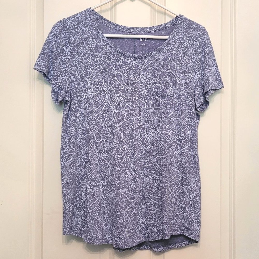 GAP Blue Paisley Short Sleeve T-shirt